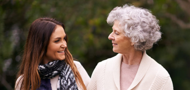 Talking with loved one at Meadowview Independent Living Assisted Living, Clive IA