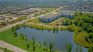 Aerial View Meadowview Independent Living Assisted Living, Clive IA