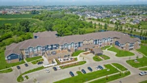 Aerial View Meadowview Independent Living Assisted Living, Clive IA