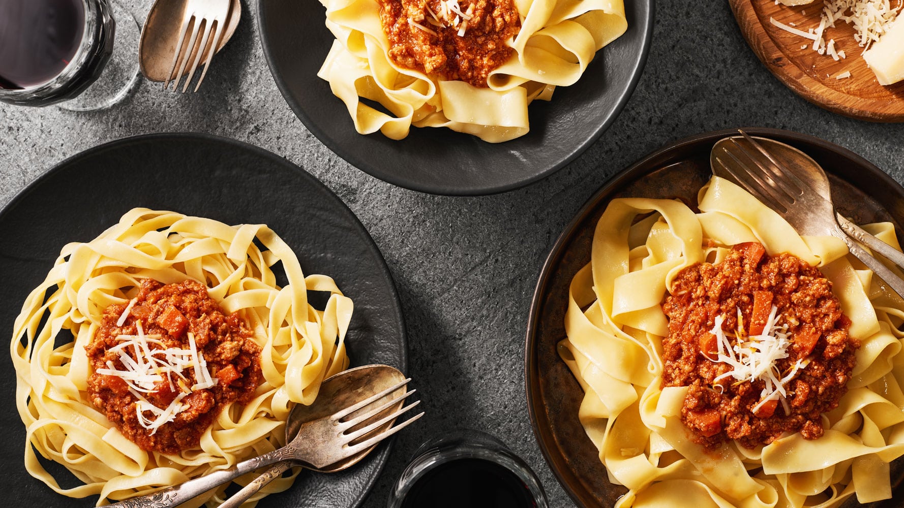 Dining at Meadowview Assisted and Independent Living, Clive IA, Ragù alla Bolognese with Graziano Meat over Pappardelle